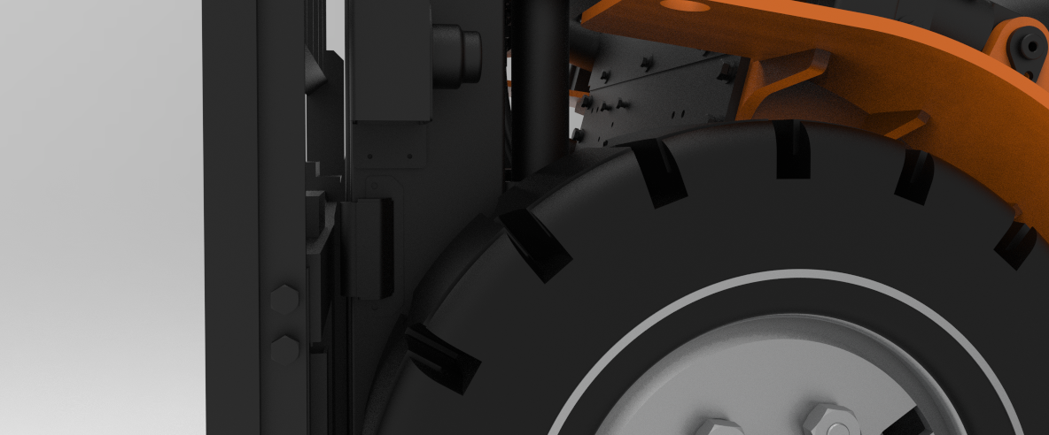 Mast and drive-end detail