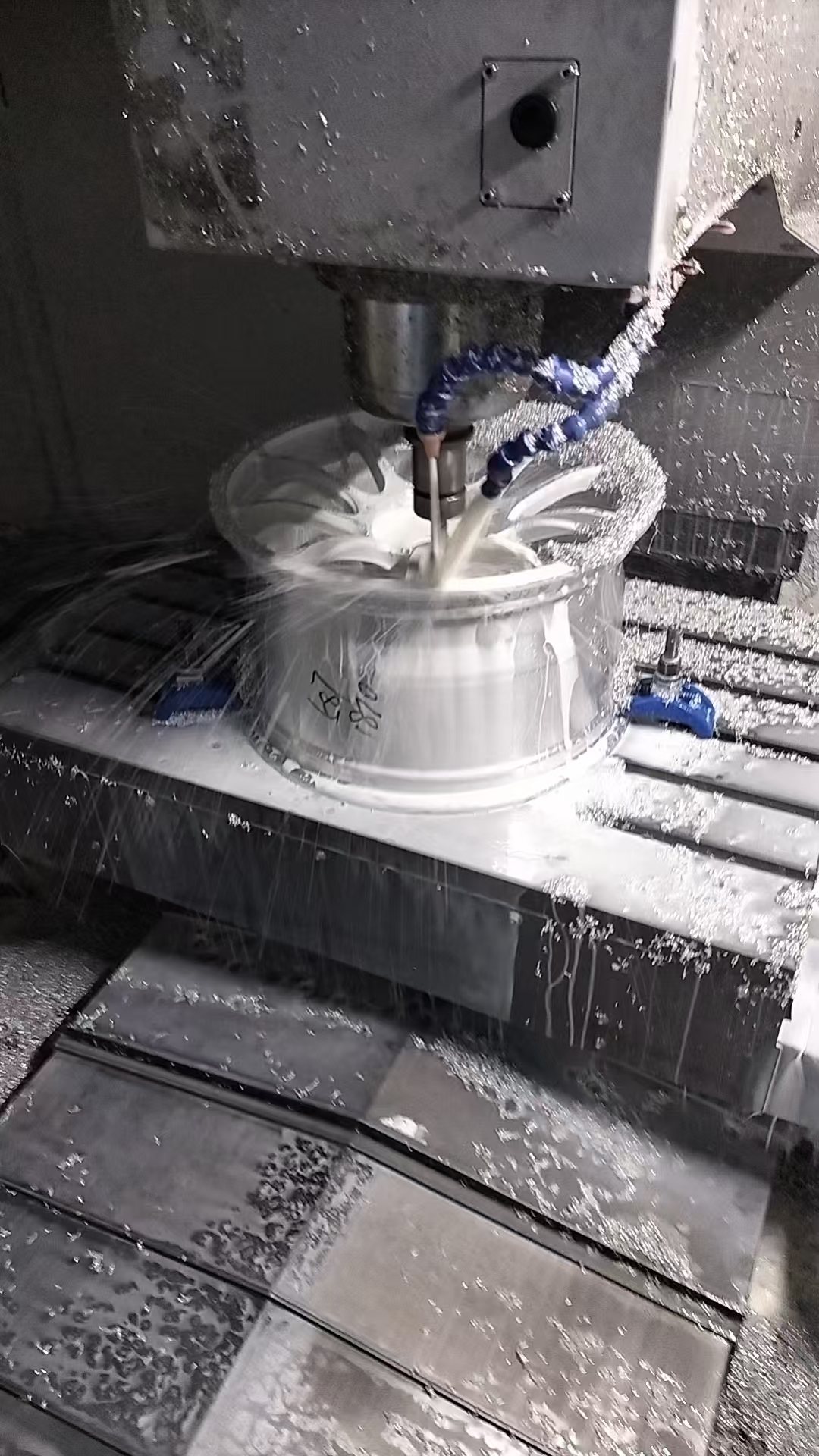 CNC machining a forged wheel