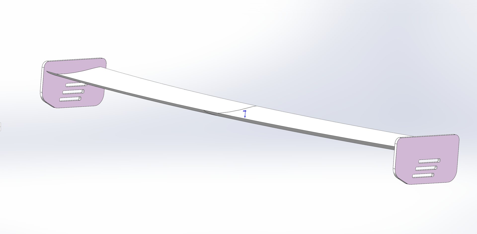 CAD model of the PB S2000 GT wing with slotted endplates and swan-neck mounts